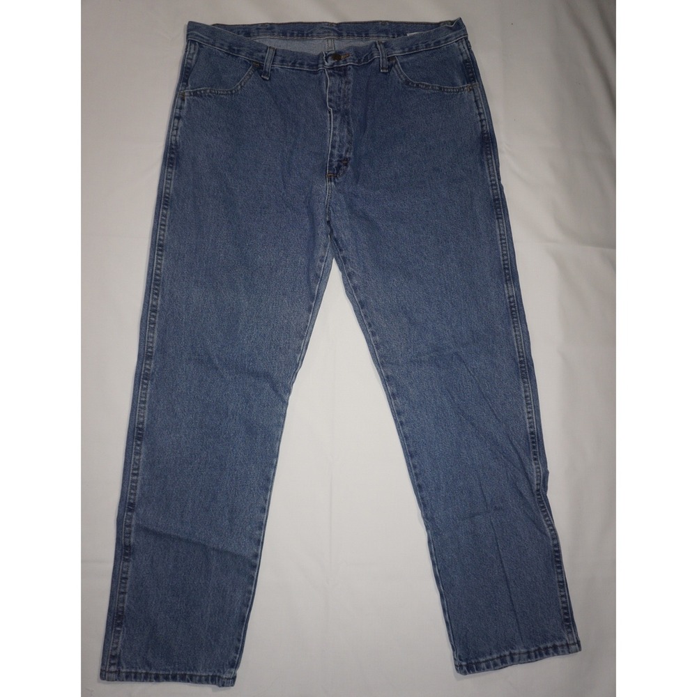 Rustler 40 x 32 Blue Cotton Straight Leg Denim Jeans